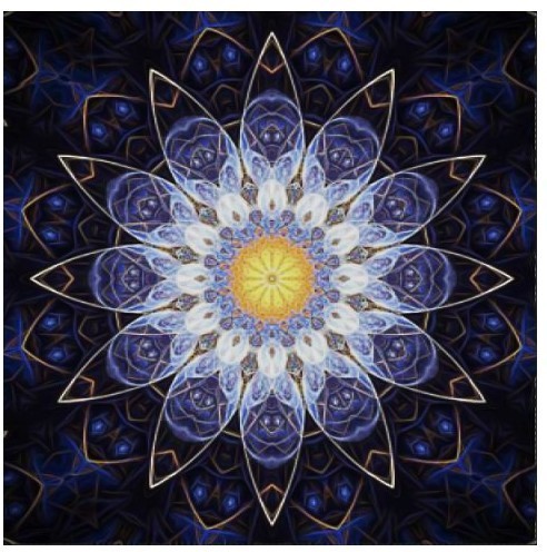 Diamantový obrázek 7D - mandala se žlutým středem - 30 x 30 cm - 1006560
