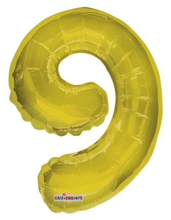 Fóliový balónek 35 cm - číslice 9 - zlatý - K35066-14S