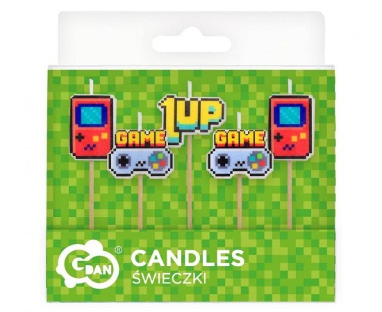 Dortové svíčky - Game On - 5 ks - PSF-SPGO
