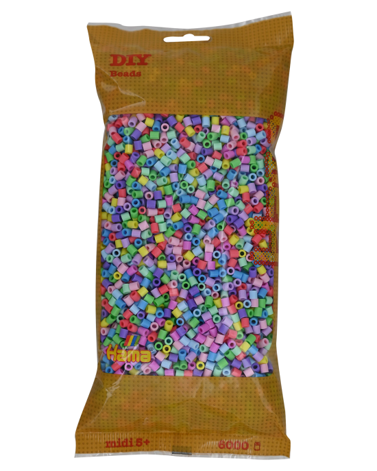 Zažehlovací korálky MIDI - mix pastelové - 6000 ks - H205-50