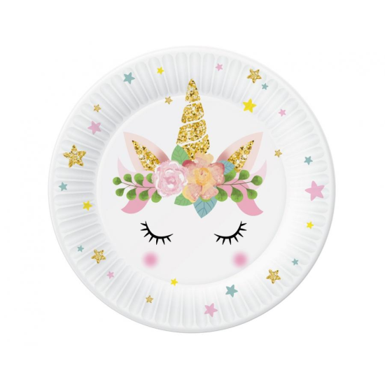 Papírové talíře malé - Jednorožec - 18 cm - 6 ks - PW-TJD7