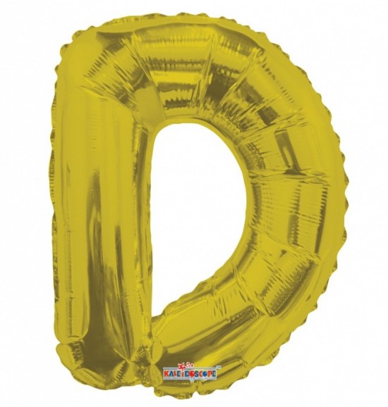 Fóliový balónek 35 cm - písmeno D - zlatý - K35071-14S