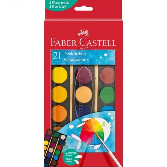 Vodové barvy Faber-Castell - 21 barev - 1250210