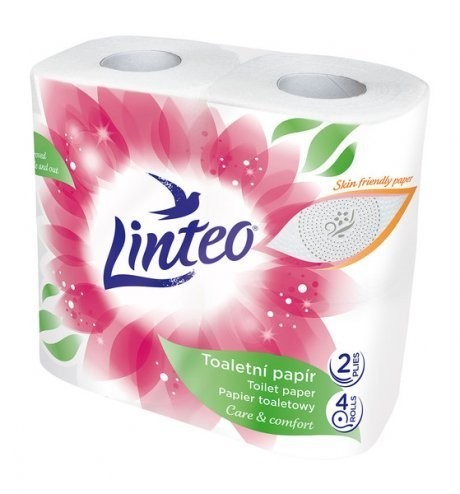 Toaletní papír Linteo – bílý, 2vrstvý, 4 role - 20677