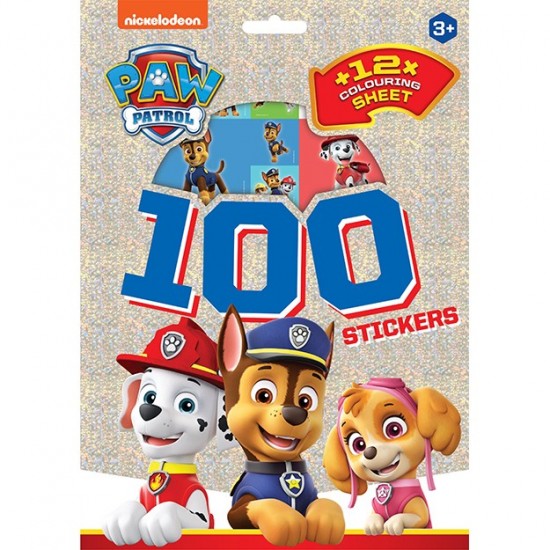 100 samolepek s omalovánkovými listy - Tlapková patrola - 3072-8