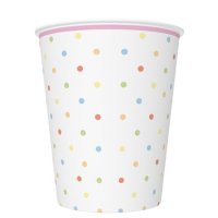 Papírové kelímky - Sweet Unicorn with Pastel dots - 250 ml - 8 ks - KD01_OG_027001