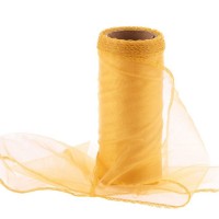 Organza obšitá 12cm/9m - zlatá - 240016