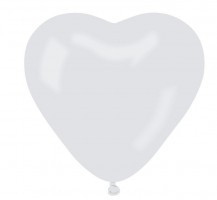 Nafukovací balónky srdce - bílé - 50 ks - 410609
