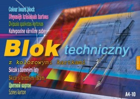 Blok s barevnými papíry A4 - 10 listů