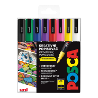 Sada akrylových popisovačů Posca PC-3M - 0,9–1,3 mm - MIX - 8 ks