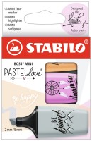 Zvýrazňovač STABILO BOSS MINI Pastellove 2.0 - 3 ks, šedá, fruchsiová, oranžová