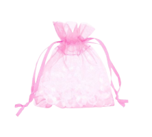 Dárkový sáček organza 7,5 x 10 cm - růžový - 249612
