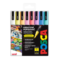 Sada akrylových popisovačů Posca PC-3M - 0,9–1,3 mm - PASTEL - 8 ks 