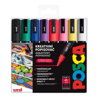 Sada akrylových popisovačů Posca PC-5M - 1,8–2,5 mm - MIX - 8 ks