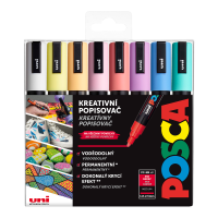 Sada akrylových popisovačů Posca PC-5M - 1,8–2,5 mm - PASTEL - 8 ks