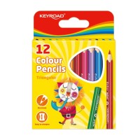 Trojhranné pastelky KEYROAD - poloviční - 12 ks - A705