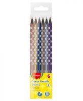 Trojhranné pastelky KEYROAD Metal - 6 ks - A742