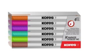 Popisovače Kores K MARKER W1 na bílé tabule - 6 ks - 22846