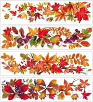 Okenní fólie - pruh - podzimní listí - 59 x 15 cm - 881
