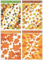Okenní fólie - rohová - podzimní listí - 42 x 30 cm - 975