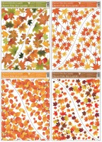 Okenní fólie - rohová - podzimní listí - 42 x 30 cm - 976