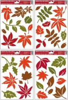 Okenní fólie - barevné podzimní listy - 27 x 20 cm - 889
