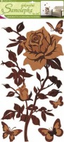 Samolepky na zeď  - Růže s imitací dřeva 69 x 32 cm - 1346