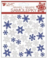 Samolepky z EVA pěny - vločky s glitry - 19 x 15 cm - 10374