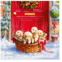 Vánoční ubrousky PAW L - Christmas puppies - 
SDL236100