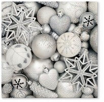 Vánoční ubrousky TeTe L - Silver Decoration - TL831000