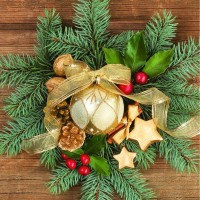 Vánoční ubrousky Daisy L - Gold Bauble - SD_GW_015401