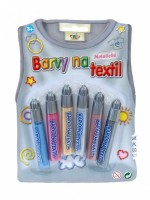 Metalické barvy na textil - sada 6 ks