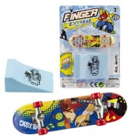 Prstový skateboard s rampou - 10 cm - 00311283