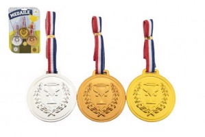 Medaile se šnůrkou - 3 ks - průměr 6 cm - 00850290