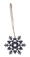 Závěsná kovová vločka - černá - 6 cm - 8 ks - 8885450