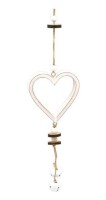 Závěs dřevěné srdce - 37 cm - 8885600
