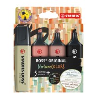 Zvýrazňovač STABILO BOSS ORIGINAL NatureCOLORS - 4 ks sada