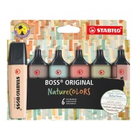 Zvýrazňovač - STABILO BOSS ORIGINAL NatureCOLORS - 6 ks sada