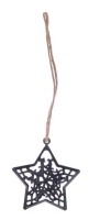 Závěsná kovová hvězda 3D - černá - 6 cm - 6 ks - 8885453
