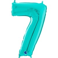 Fóliový balónek 66 cm - číslice 7 - modrá tiffany - W261707Ti-P