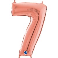 Fóliový balónek 66 cm - číslice 7 - rose gold - W262307RG-P