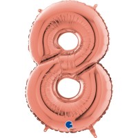 Fóliový balónek 66 cm - číslice 8 - rose gold - W262308RG-P