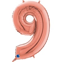 Fóliový balónek 66 cm - číslice 9 - rose gold - W262309RG-P