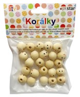 Korálky - dřevěné - úsměv - 14mm - 20 g - PK510-32