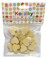 Dřevěné korálky - Srdce - 20 mm - 20 ks - PK510-36