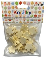 Dřevěné korálky - Květina - 20 mm - 20 ks - PK510-37