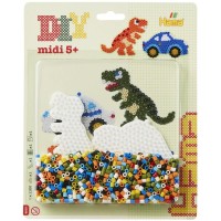 Korálkový set MIDI - Auto a dinosaurus - H4215