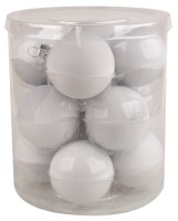 Sada skleněných baněk 5,7 cm - holubí šeď - 12 ks - 3598