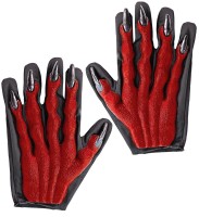 Rukavice - ruce čerta - červené - W 8406