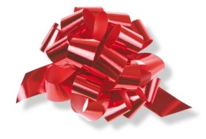 Stahovací stuha - lesklá červená - 12,5 cm - 30 ks - 6870-4370-07